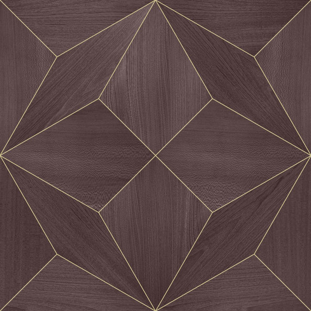 Seabrook Estrella Glazed Plum Wallpaper