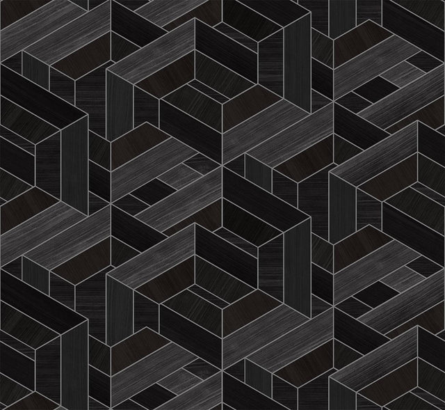 Seabrook Linnea Onyx Wallpaper