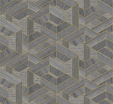 Seabrook Linnea Graphite Dust Wallpaper