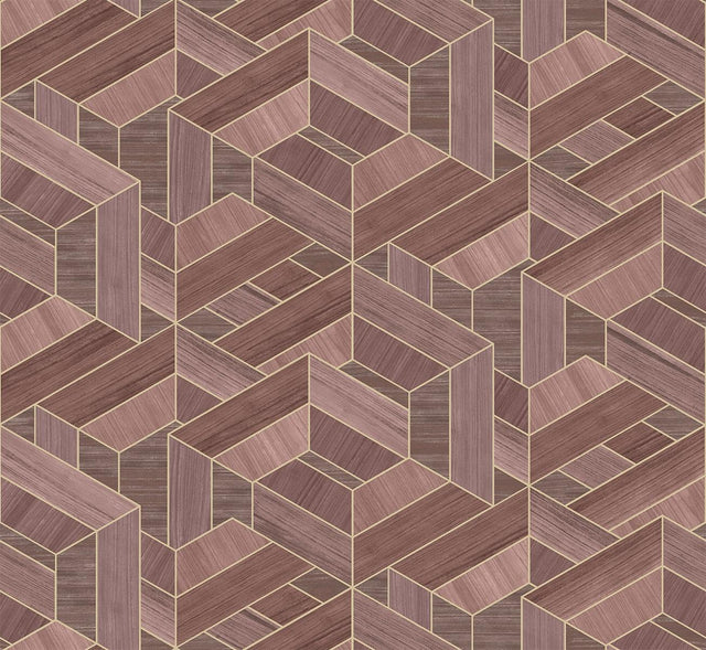 Seabrook Linnea Soft Wine Wallpaper