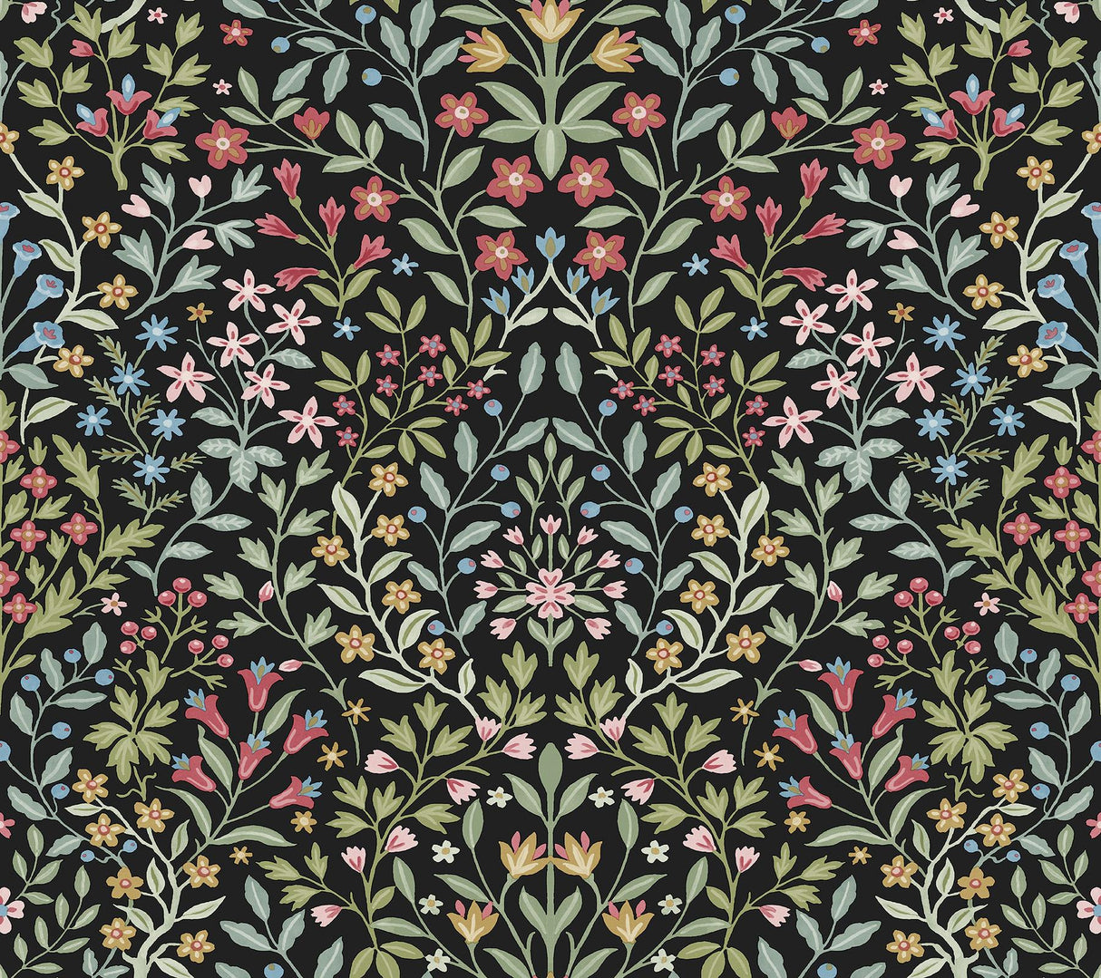 Magnolia Home Garden Terrace Black Wallpaper