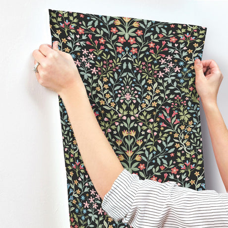 Magnolia Home Garden Terrace Black Wallpaper