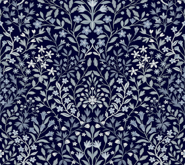 Magnolia Home Garden Terrace Blue Wallpaper