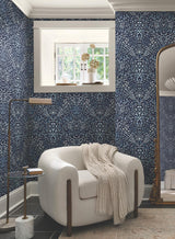 Magnolia Home Garden Terrace Blue Wallpaper