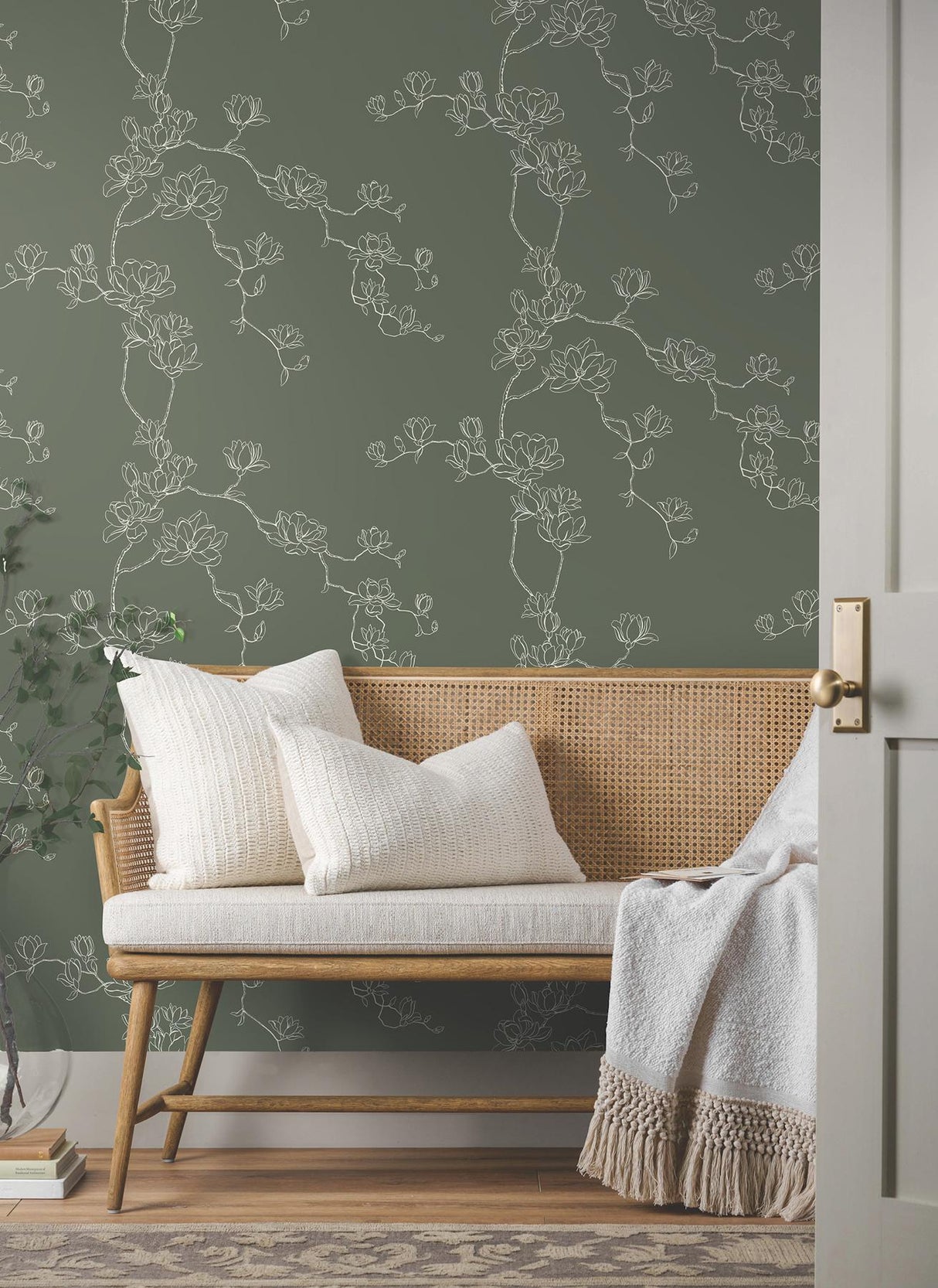 Magnolia Home Magnolia Branches Green Wallpaper