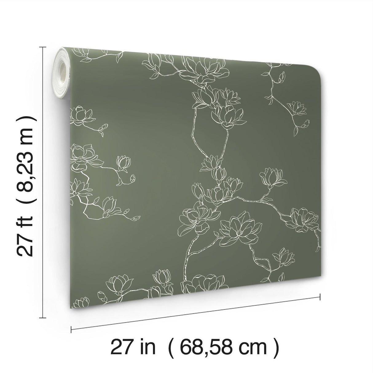 Magnolia Home Magnolia Branches Green Wallpaper