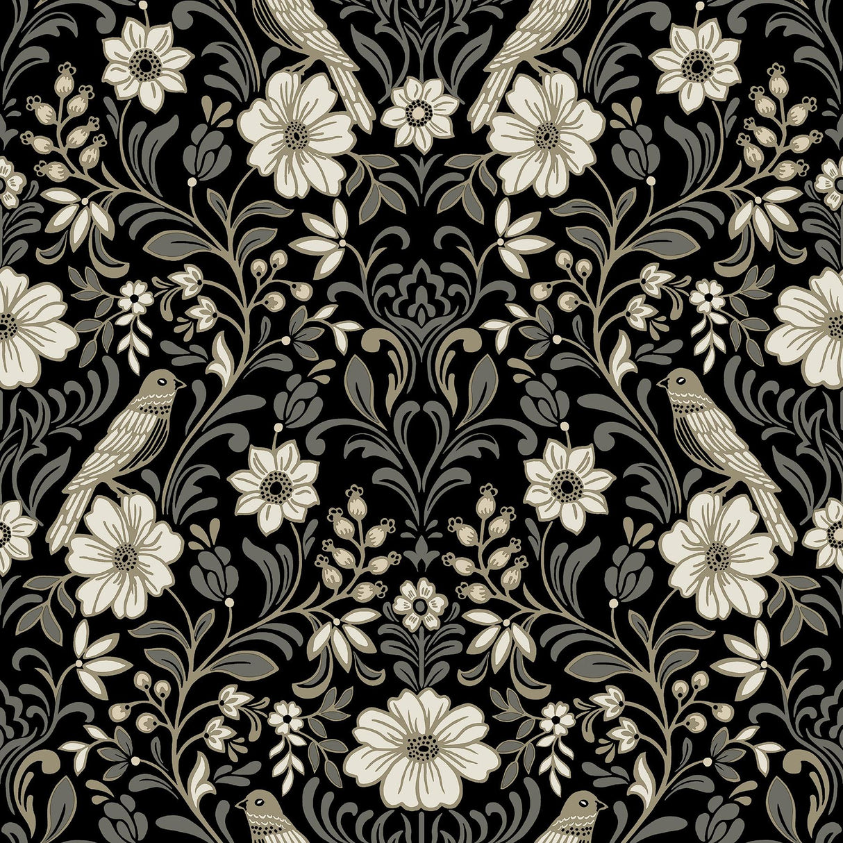 Magnolia Home Colette Black Wallpaper