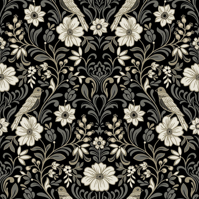 Magnolia Home Colette Black Wallpaper