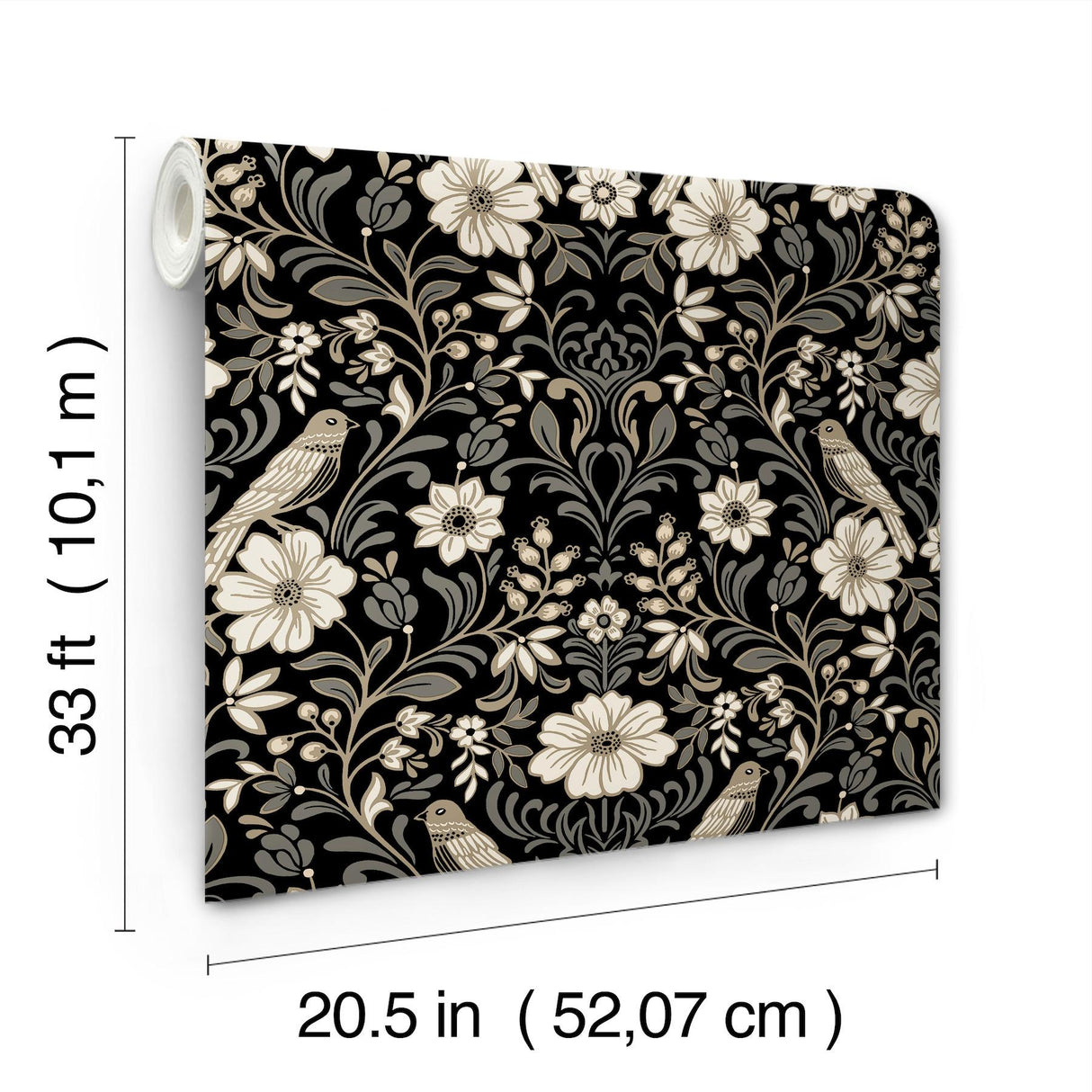 Magnolia Home Colette Black Wallpaper