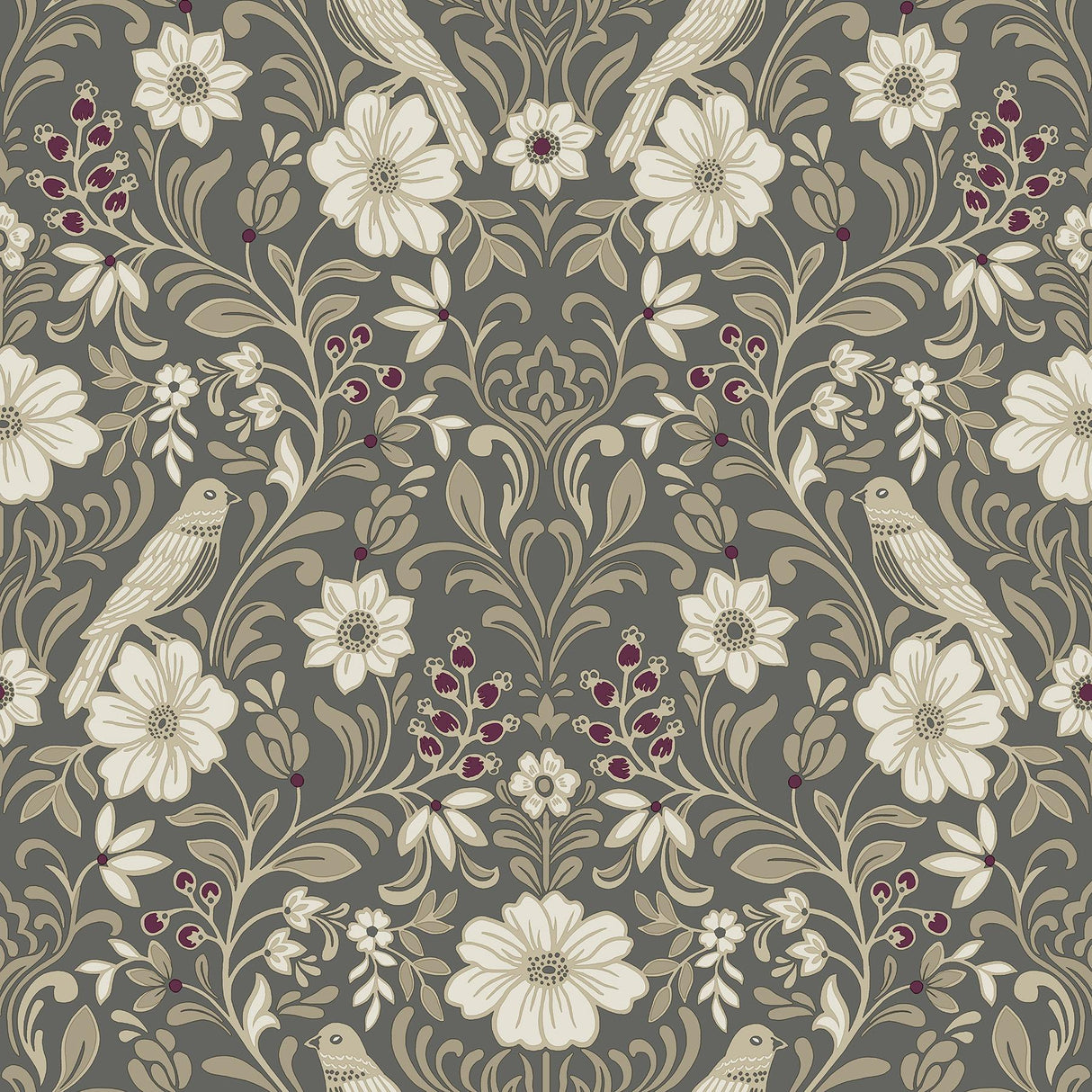 Magnolia Home Colette Grey Wallpaper