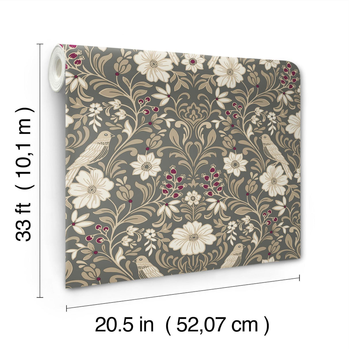 Magnolia Home Colette Grey Wallpaper