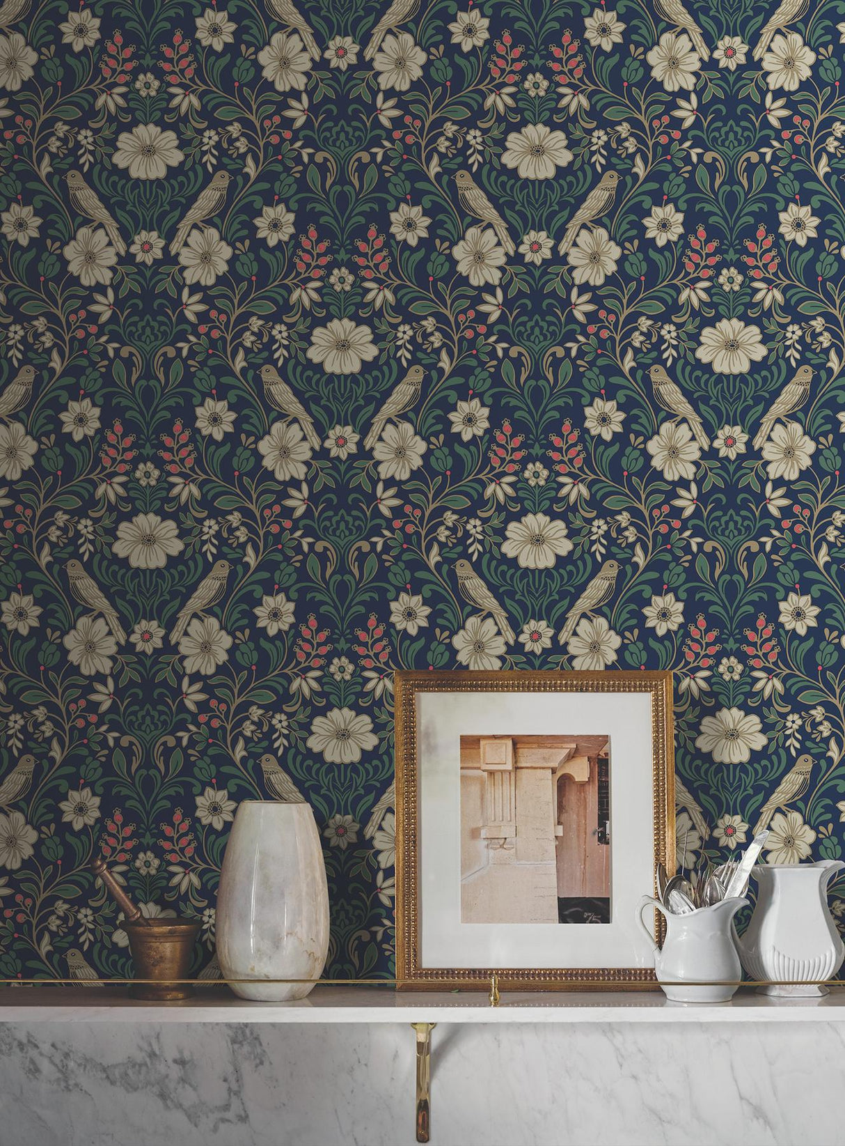 Magnolia Home Colette Blue Wallpaper