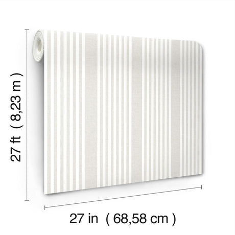 Magnolia Home French Linen Stripe Beige Wallpaper