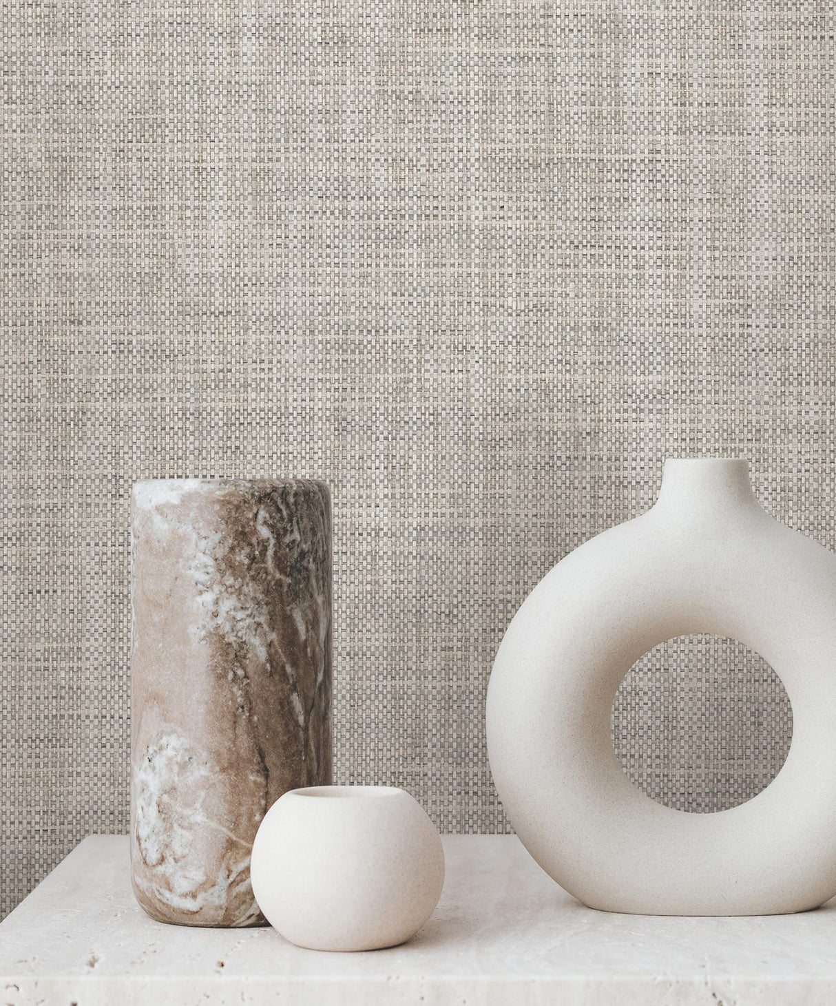 RoomMates Kami Paperweave Grey Wallpaper
