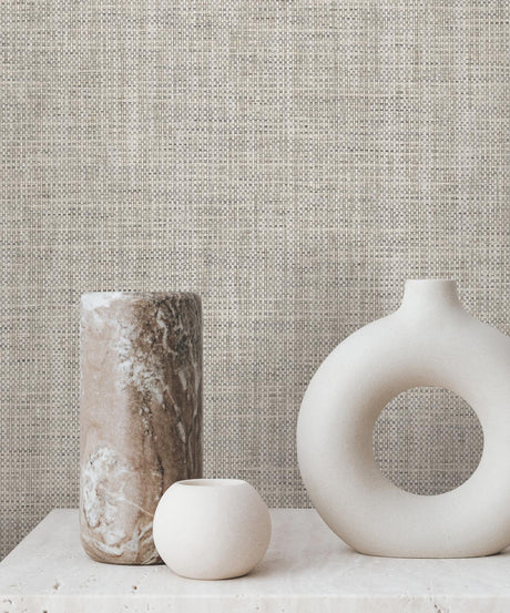 RoomMates Kami Paperweave Grey Wallpaper