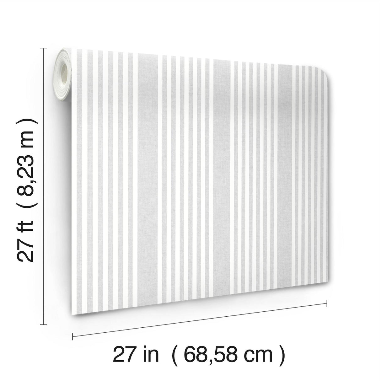 Magnolia Home French Linen Stripe Grey Wallpaper