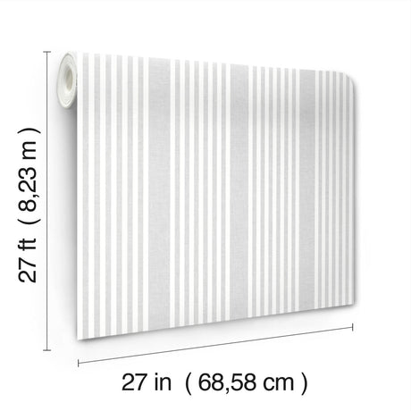 Magnolia Home French Linen Stripe Grey Wallpaper