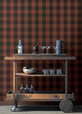 Brewster Home Fashions Lumberjack Maroon Wallpaper