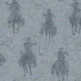 Brewster Home Fashions Stockman Silhouette Blue Wallpaper