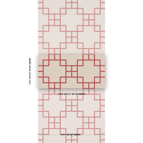 Schumacher Georgette Trellis Red Wallpaper