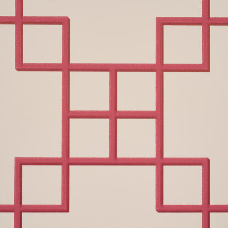 Schumacher Georgette Trellis Red Wallpaper