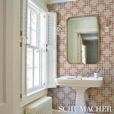 Schumacher Georgette Trellis Red Wallpaper