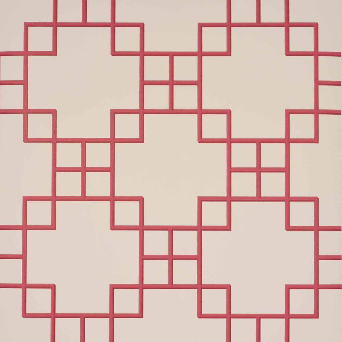 Schumacher Georgette Trellis Red Wallpaper