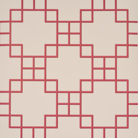 Schumacher Georgette Trellis Red Wallpaper
