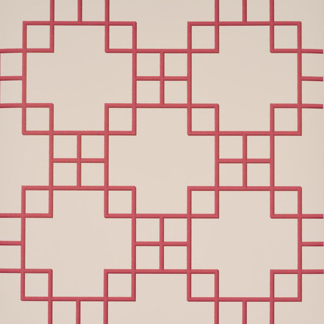 Schumacher Georgette Trellis Red Wallpaper