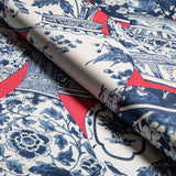 Lee Jofa PANDAN PRINT CHILI/BLUE Fabric