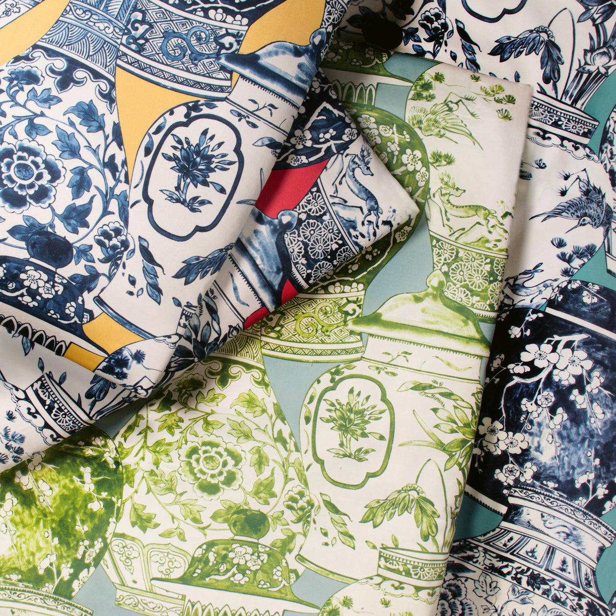 Lee Jofa PANDAN PRINT CHILI/BLUE Fabric