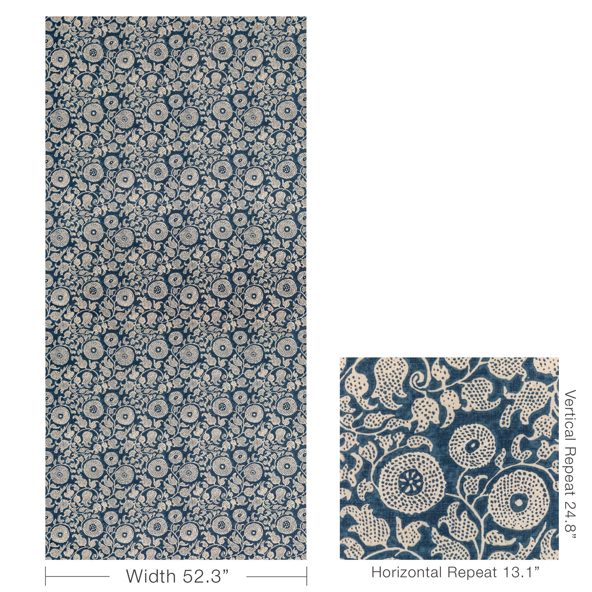 Lee Jofa ELDORA PRINT INDIGO Fabric