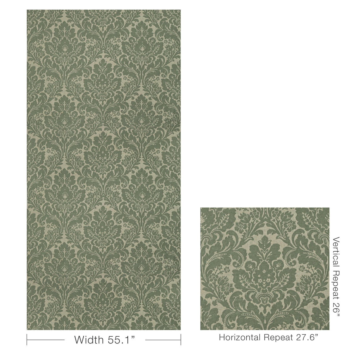Lee Jofa ACANTHUS DAMASK LODEN Fabric