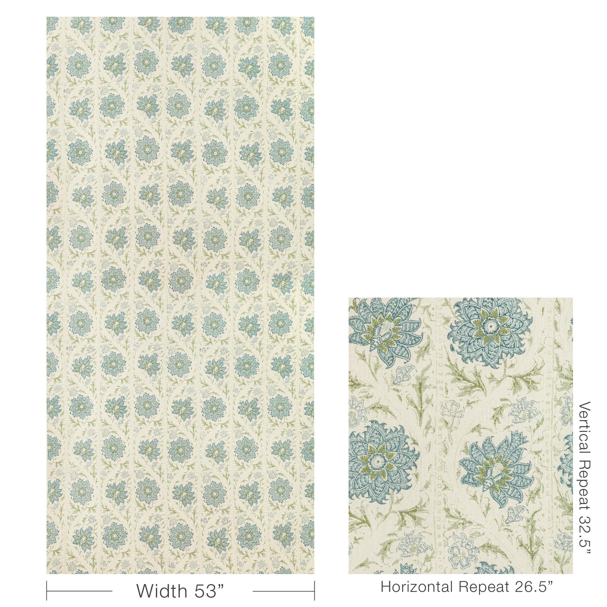 Lee Jofa CALICO VINE GREEN BLUE Fabric