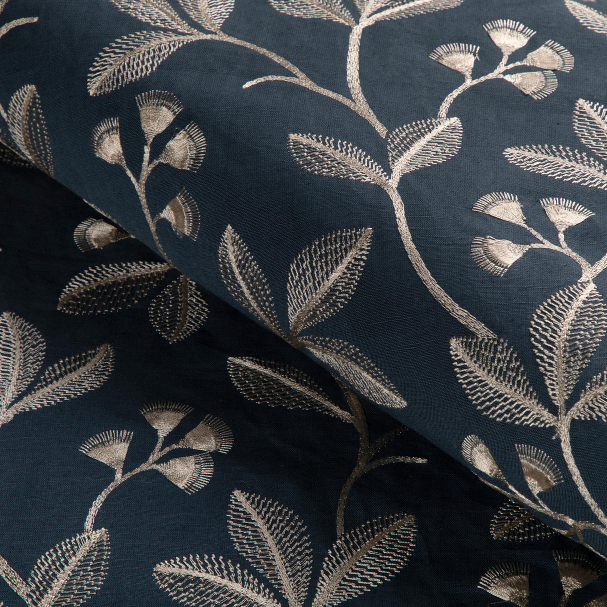 Lee Jofa IRIS EMBROIDERY MIDNIGHT Drapery Fabric