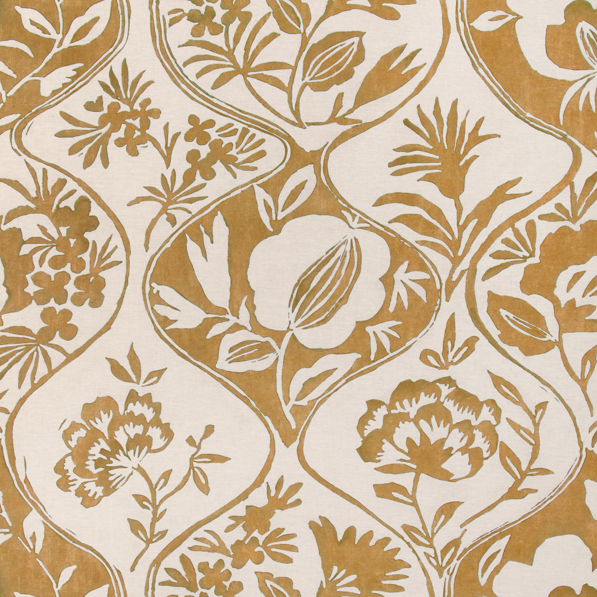 Lee Jofa CALATHEA PRINT GOLD Fabric