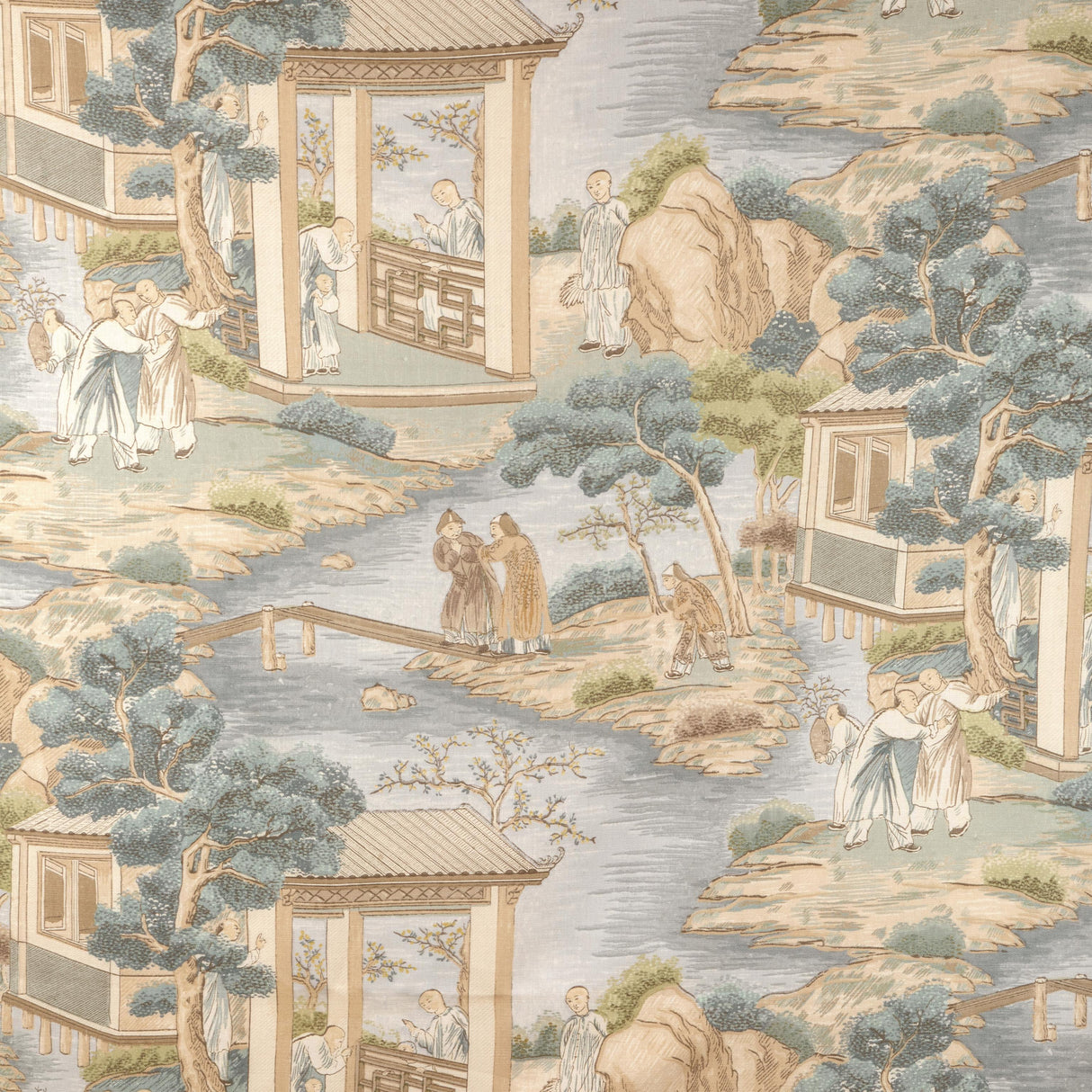 Lee Jofa TARIM RIVER PRINT AQUA Fabric