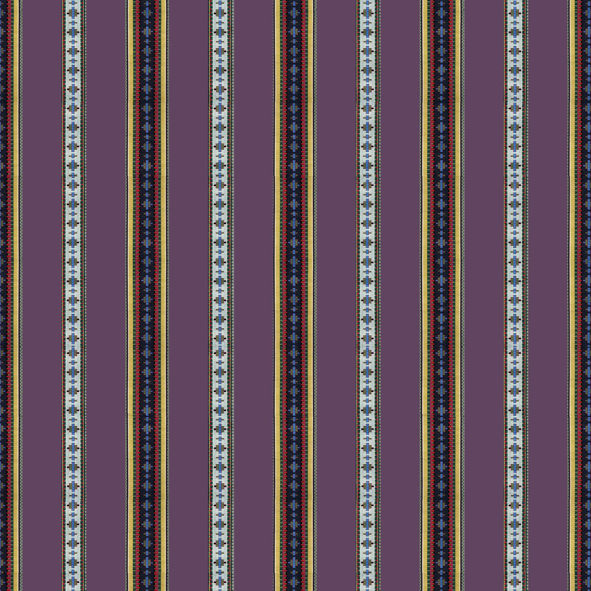 Brunschwig & Fils RAYURE BRODERIE AUBERGINE Upholstery Fabric