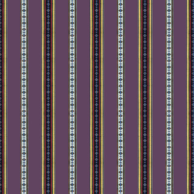 Brunschwig & Fils RAYURE BRODERIE AUBERGINE Upholstery Fabric