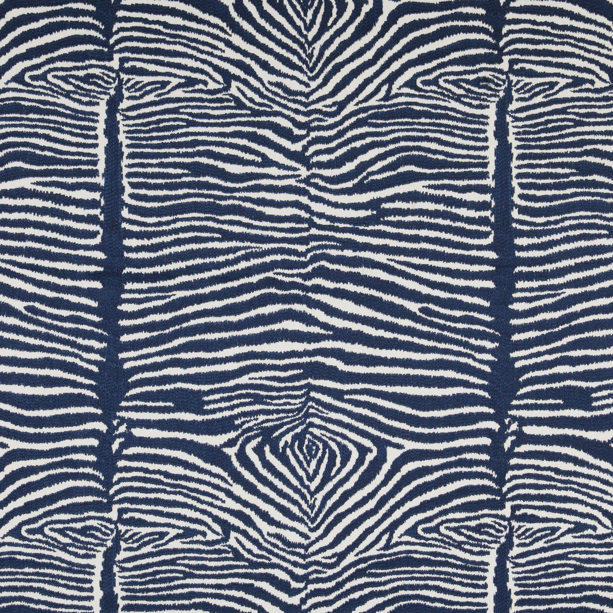 Brunschwig & Fils LE ZEBRE EMB NAVY Fabric
