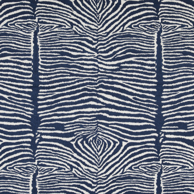 Brunschwig & Fils LE ZEBRE EMB NAVY Fabric