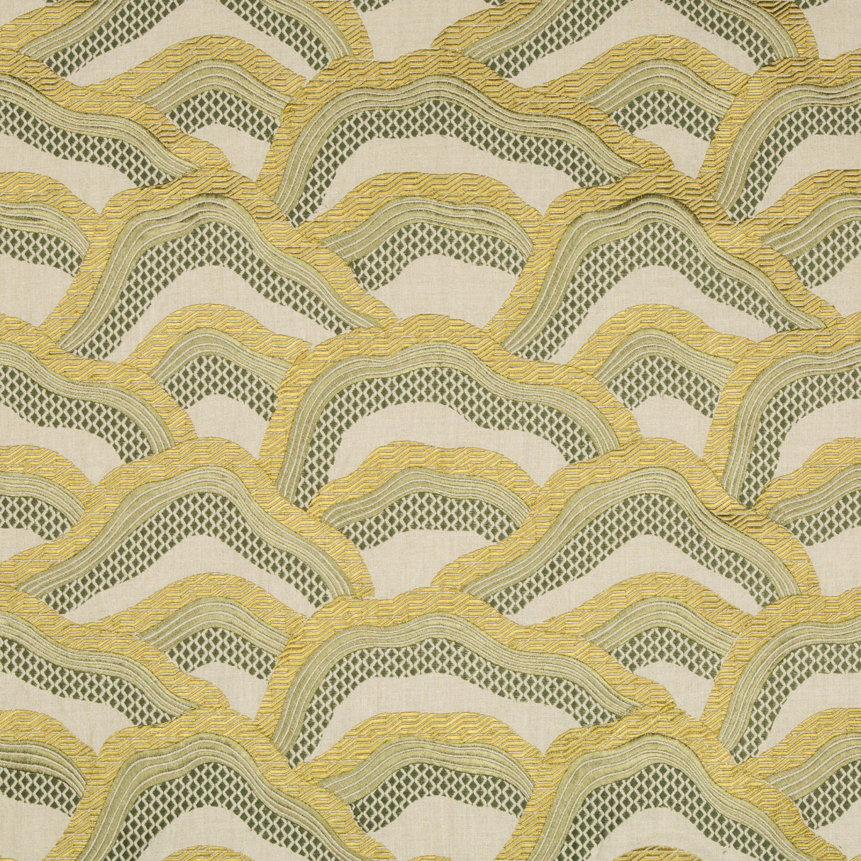 Brunschwig & Fils LES RIZIERES EMB CITRON Fabric