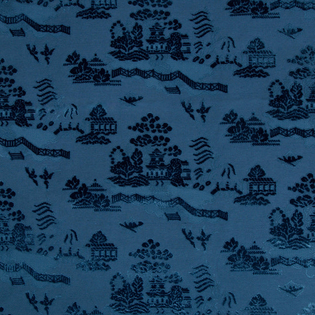 Brunschwig & Fils LA PAGODE VELVET NAVY Upholstery Fabric
