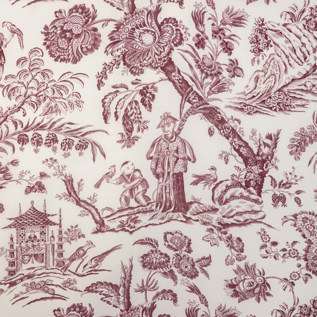 Brunschwig & Fils MARCEL PRINT AUBERGINE Fabric