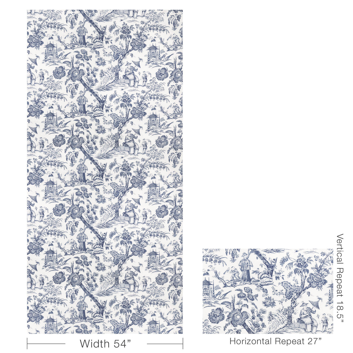 Brunschwig & Fils MARCEL PRINT NAVY Fabric