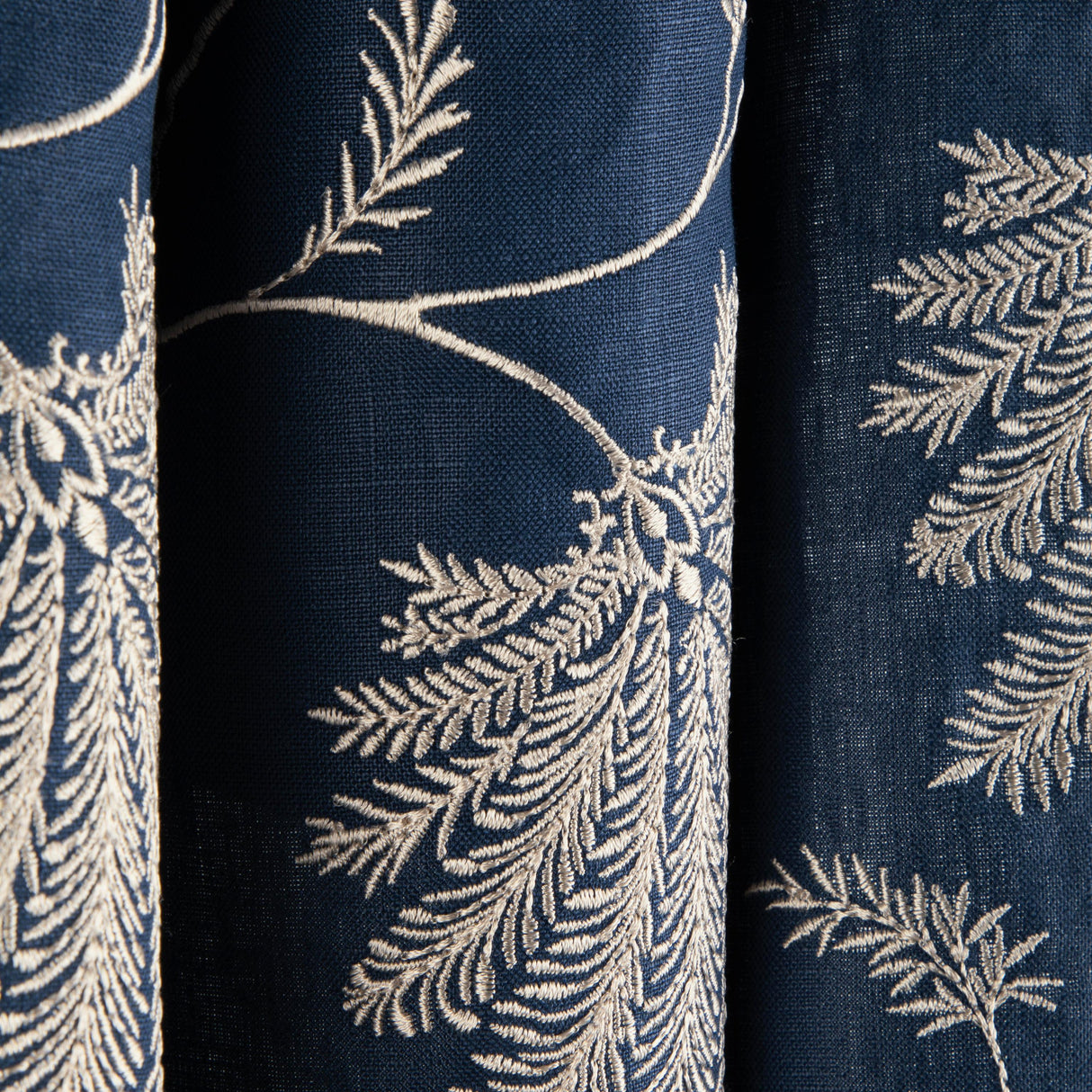 Brunschwig & Fils MAELLE EMB NAVY Drapery Fabric