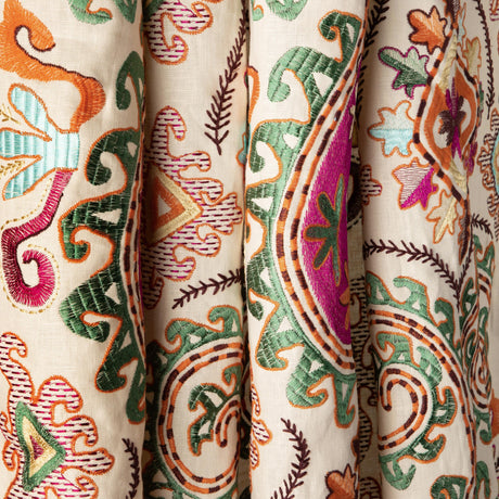 Brunschwig & Fils LAVALI EMB PLUM/MULTI Drapery Fabric