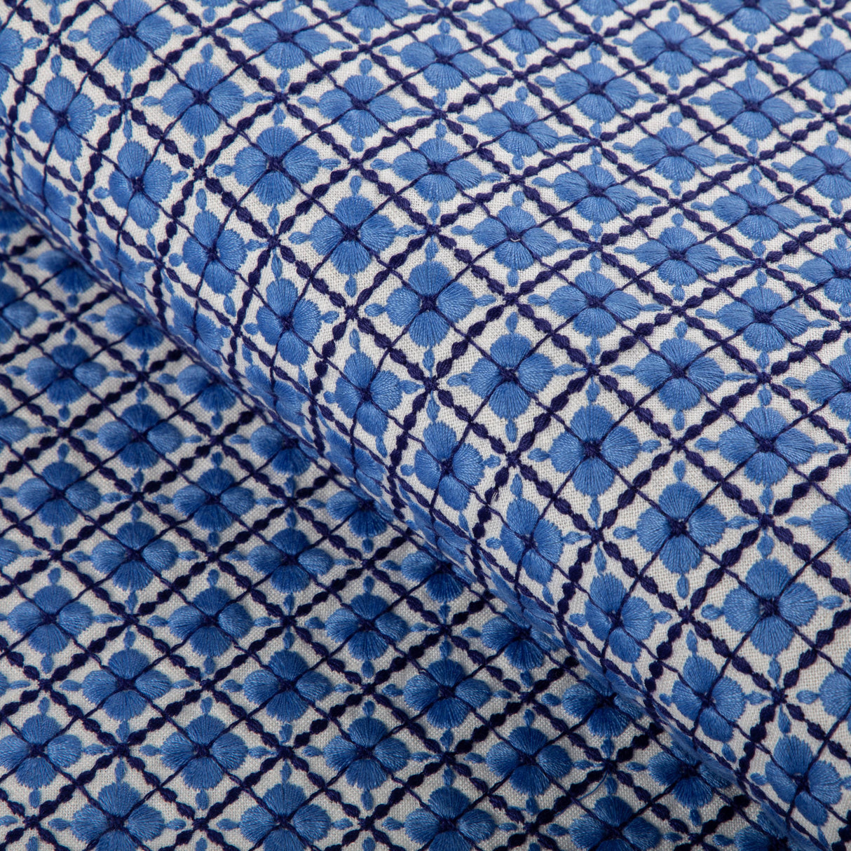 Brunschwig & Fils INES EMB NAVY Fabric