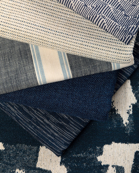 Brunschwig & Fils LES FALAISES WEAVE INDIGO Upholstery Fabric