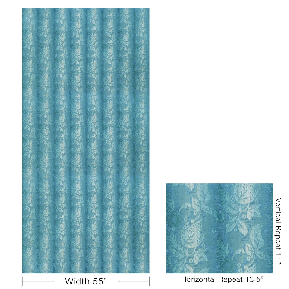 Brunschwig & Fils PRIMAVERA BROCATELLE AQUA Fabric